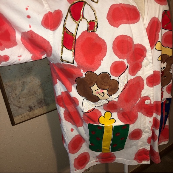 Sz XXL Dee's Tees 80's Vintage Ugly Christmas Sweater Jacket - Picture 5 of 14